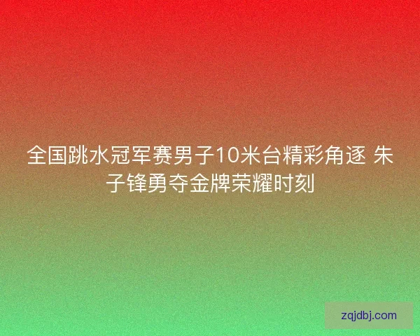 全国跳水冠军赛男子10米台精彩角逐 朱子锋勇夺金牌荣耀时刻